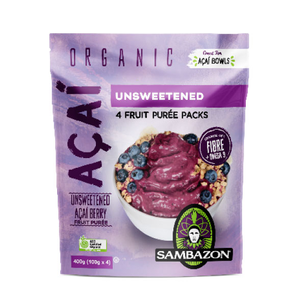 Org.,FFL Açaí Unsweetened Superfruit Pack, 100 g x 4